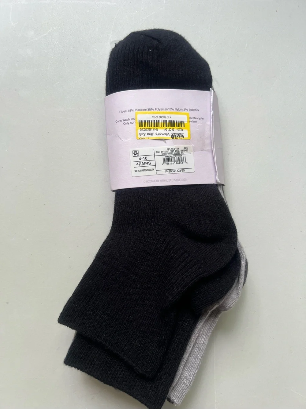 Women's Ultra Soft Everyday Rib-Knit 4pk Ankle Socks